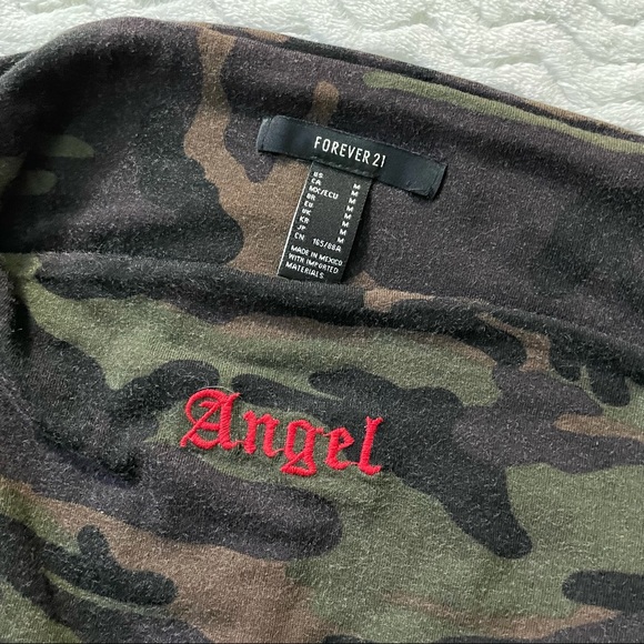 SOLD! Forever 21 Camo Angel Crop Top - Picture 4 of 4